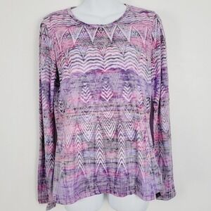 Prana Binx‎ Vivid Viola Purple Longsleeve Lightweight Shirt Y2K Size Medium